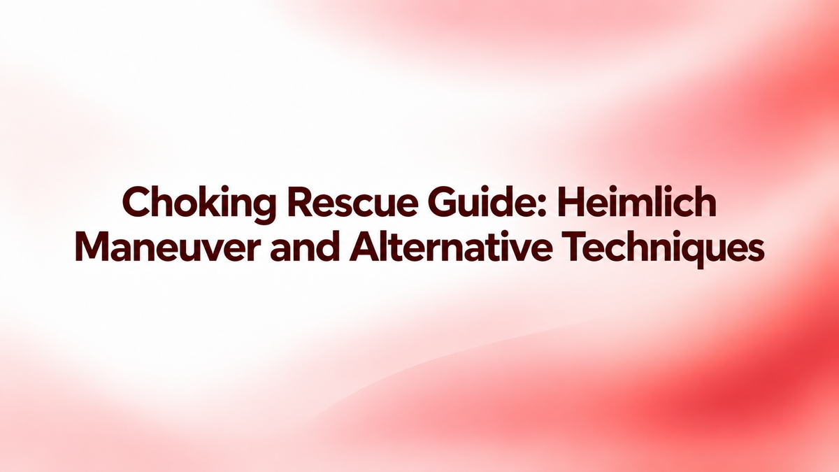 Choking Rescue Guide: Heimlich Maneuver and Alternative Techniques