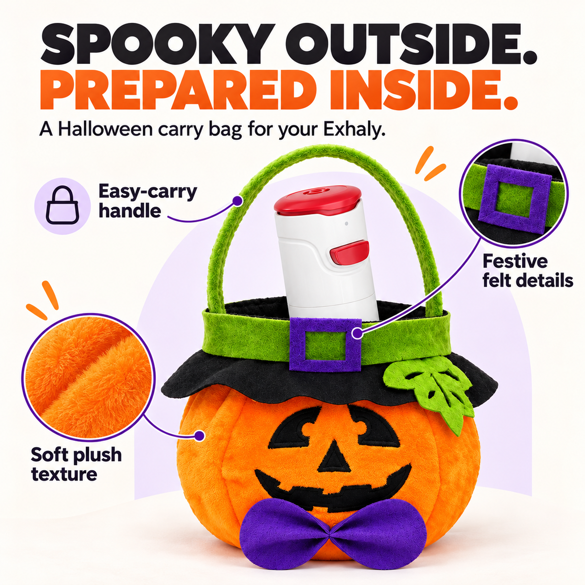 Exhaly Halloween Pumpkin Carry Bag